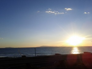 Pacific Ocean and Channel Islands from Highway 101 near Santa Barbara, December 30, 2012 5:32pm
