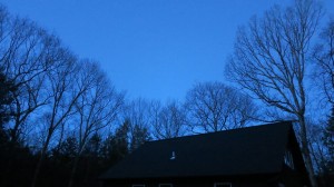 Blue morning sky, my back yard, Dutchess County, Hudson Valley, April 24, 2013