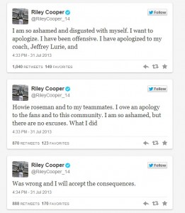 Riley Cooper n-word apology