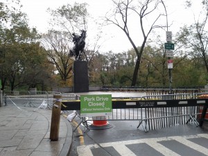The day after Sandy.  Central Park had been blocked off in preparation for the NY Marathon, which was cancelled.